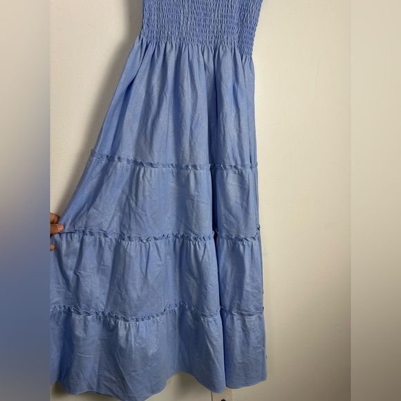 Hill House The Ellie Blue Metallic Nap Midi Dress Size XS - Picture 6 of 7
